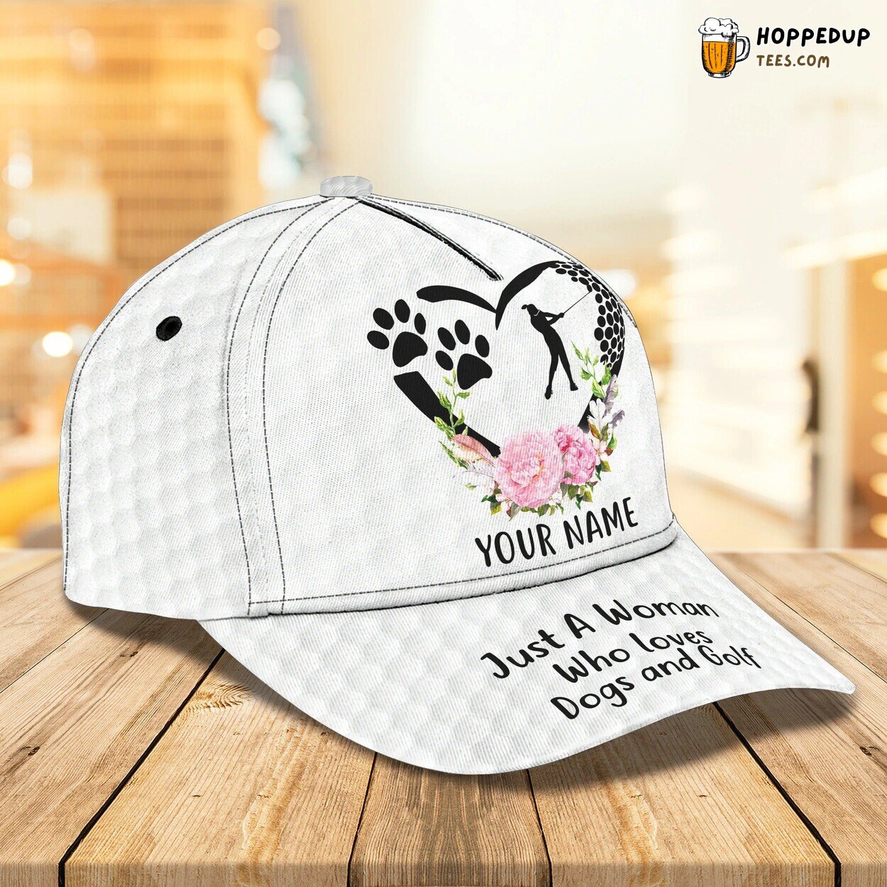 Personalized 3D Print Cap Girl Love Golf Dog Golf Hat Gift Her Joy