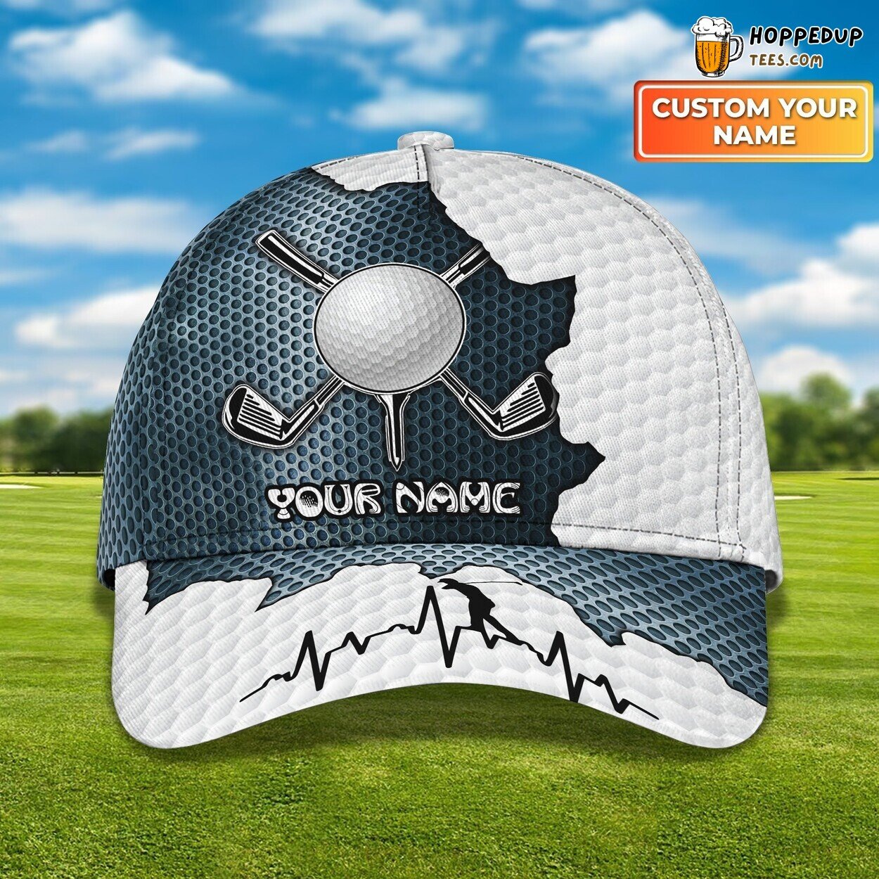 Personalized 3D Print Mens Golf Cap Birthday Golfer Friend Boyfriend Gift
