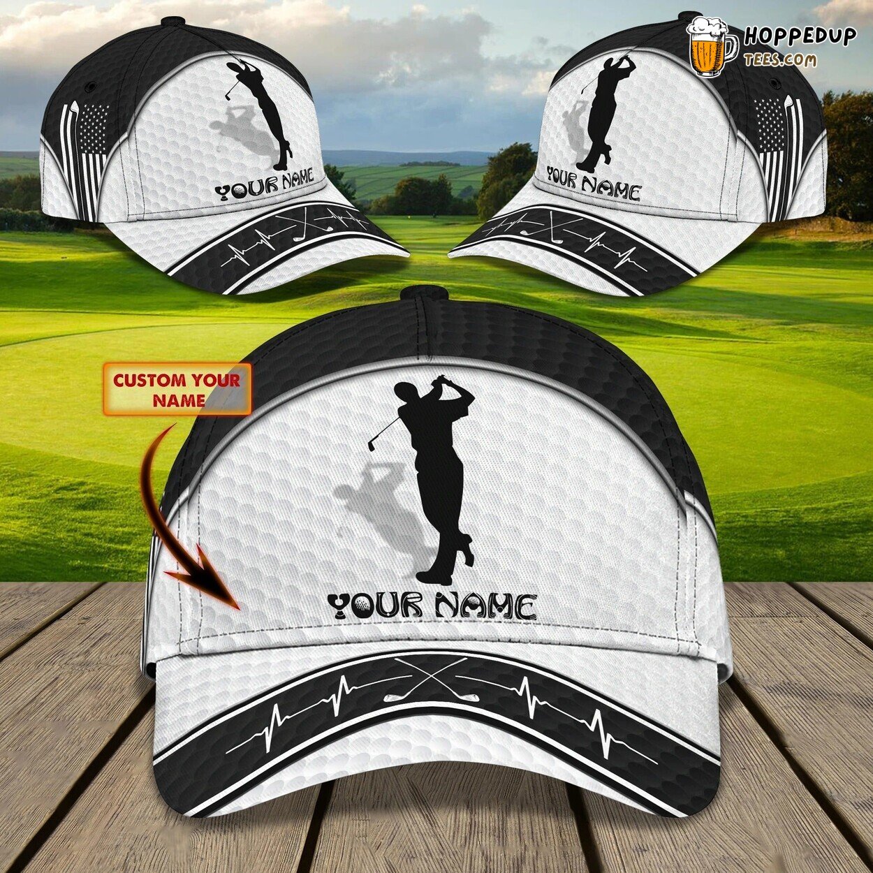 Personalized 3D Printing Cap Golf Men American Golf Summer Hat Love