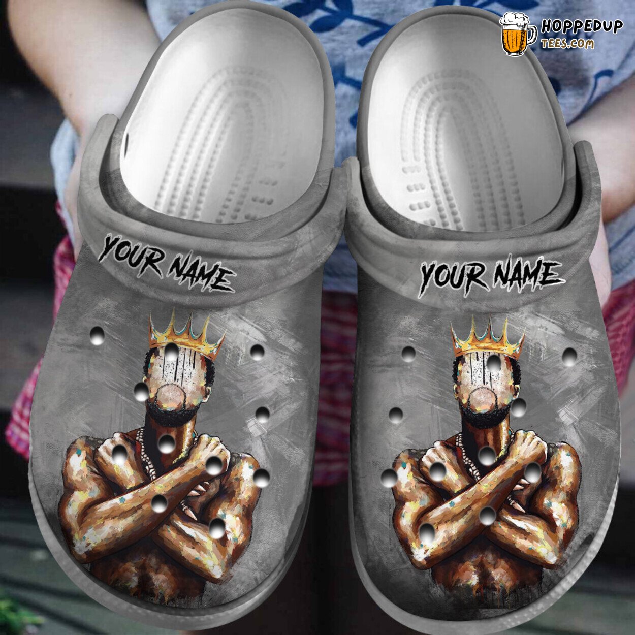 Personalized African American Black King Classic Comfortable Clogs Shoes