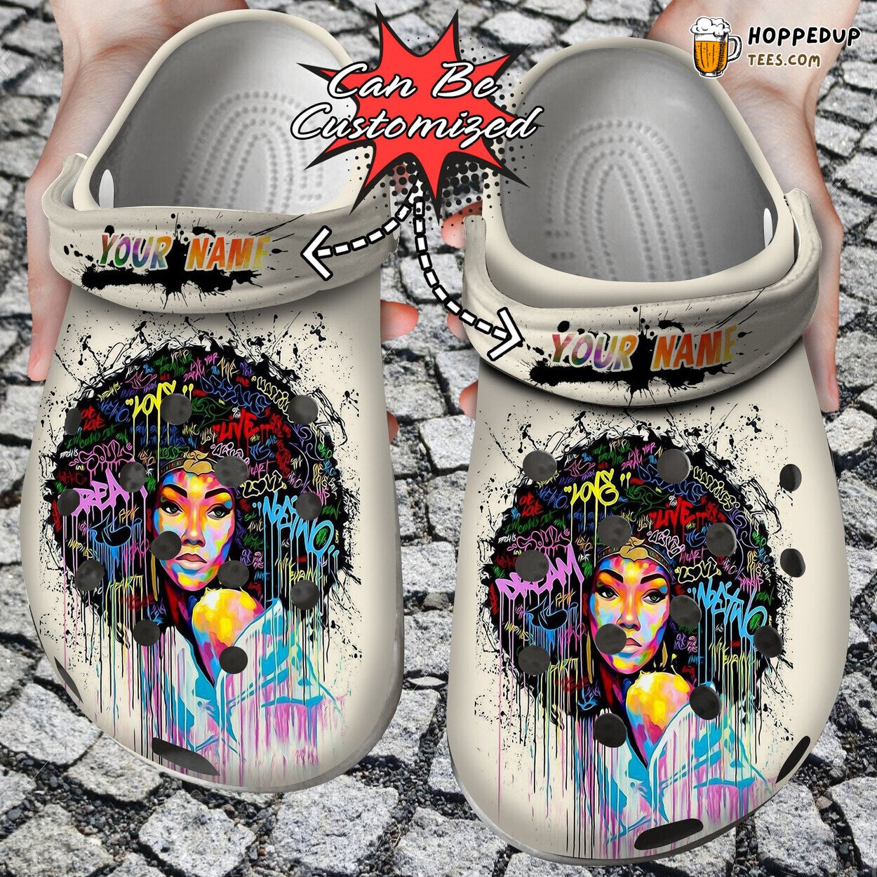 Personalized African American Woman Powerful Custom Design Clogs