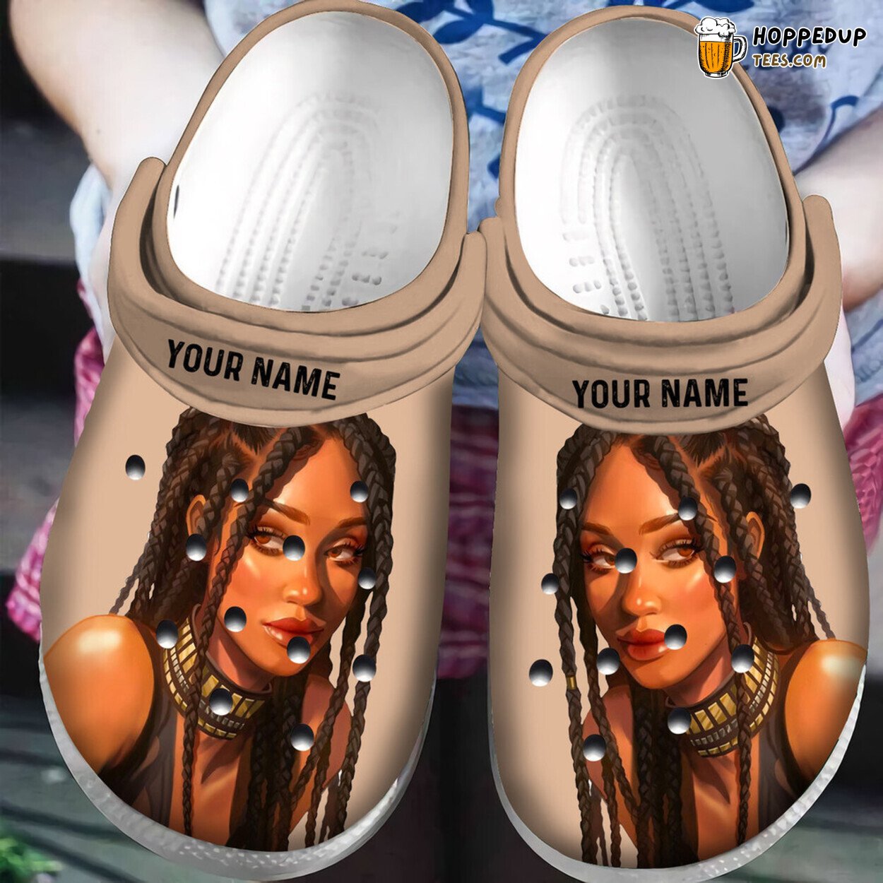 Personalized Afro Black Girl African American Classic Clogs Shoes