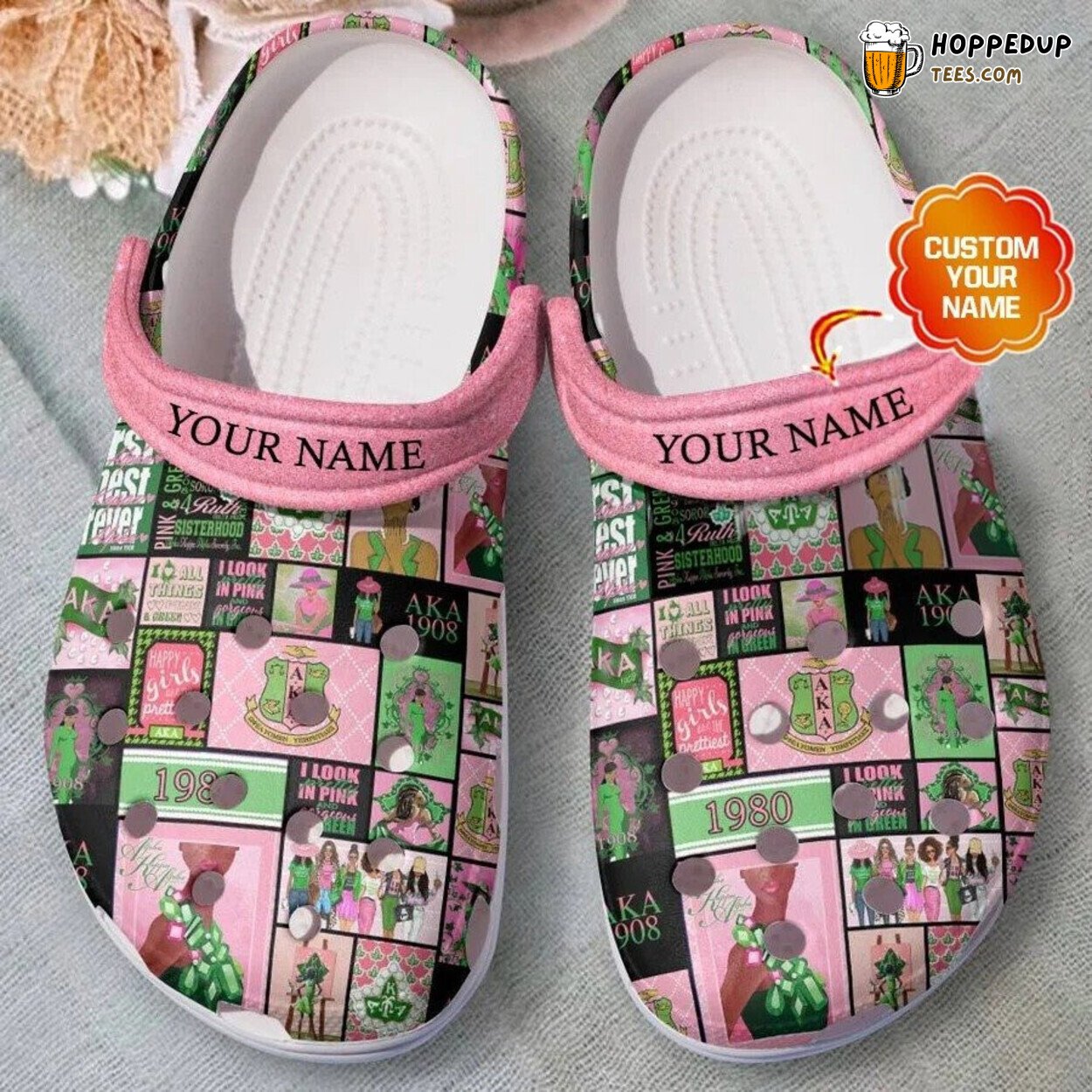 Personalized Alpha Kappa Alpha Themed Comfortable Clogs Sorority Shoes