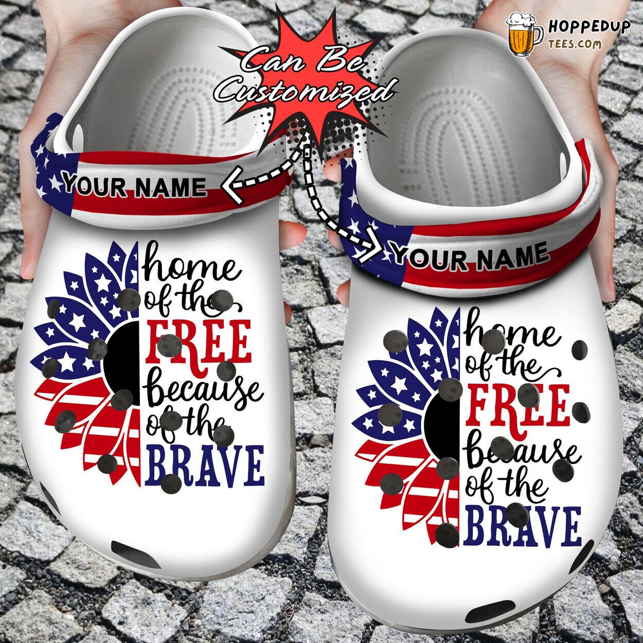 Personalized America Patriotic Sunflower Custom Comfortable Clogs Shoes