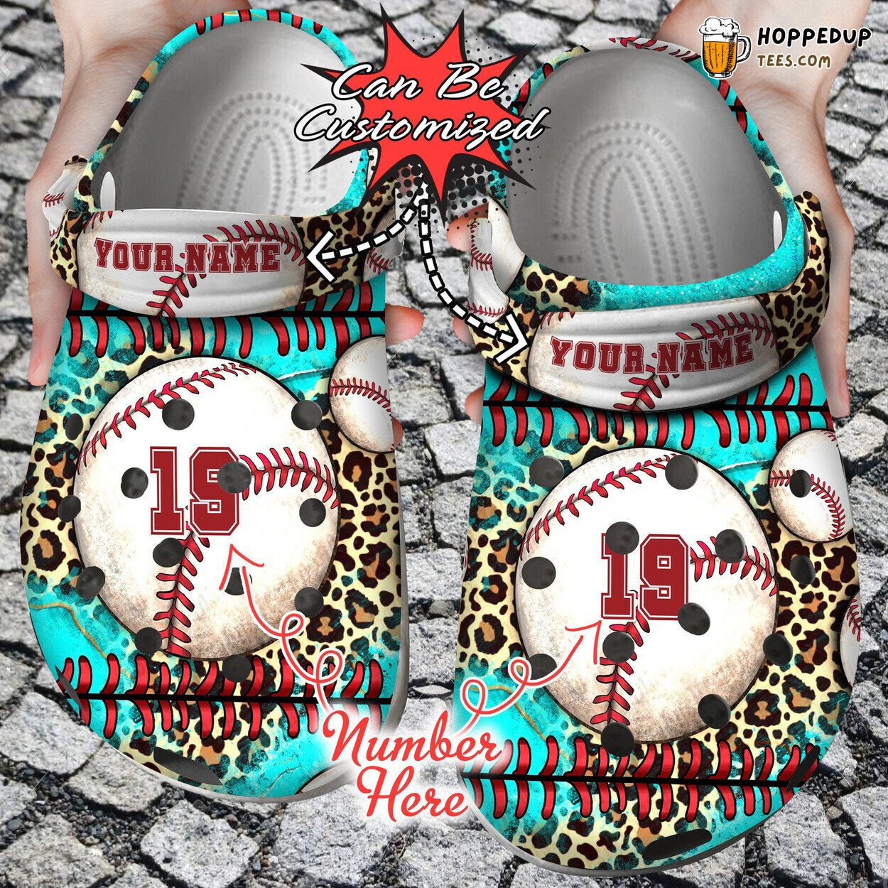 Personalized American Leopard Baseball Comfortable Clogs Athletic Shoes