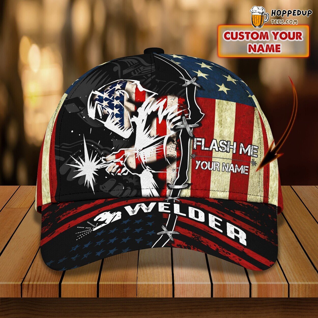 Personalized American Welder Classic Cap 3D Unique Custom Metalwork Space