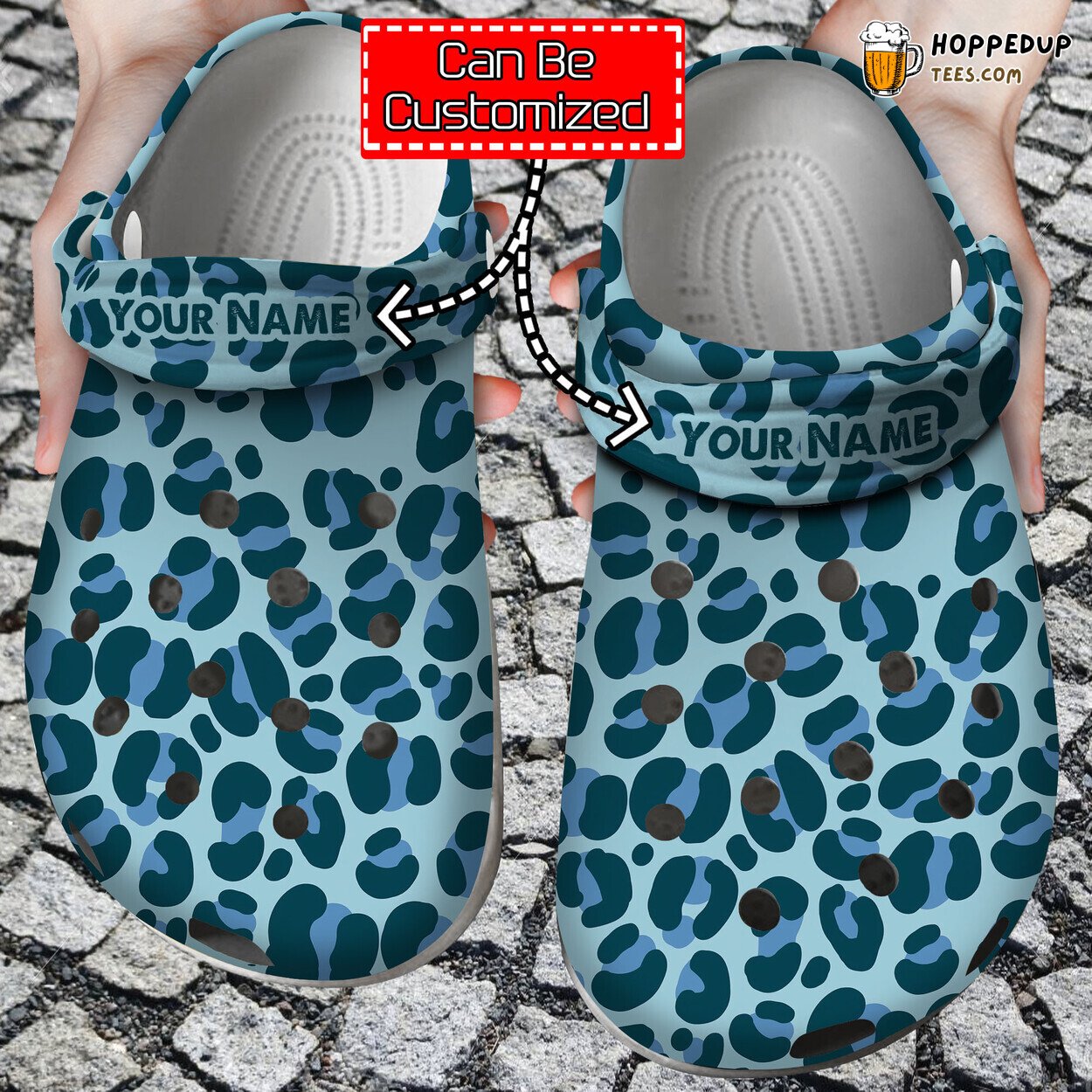 Personalized Animal Blue Print Pattern Stylish Comfort Clog Shoes