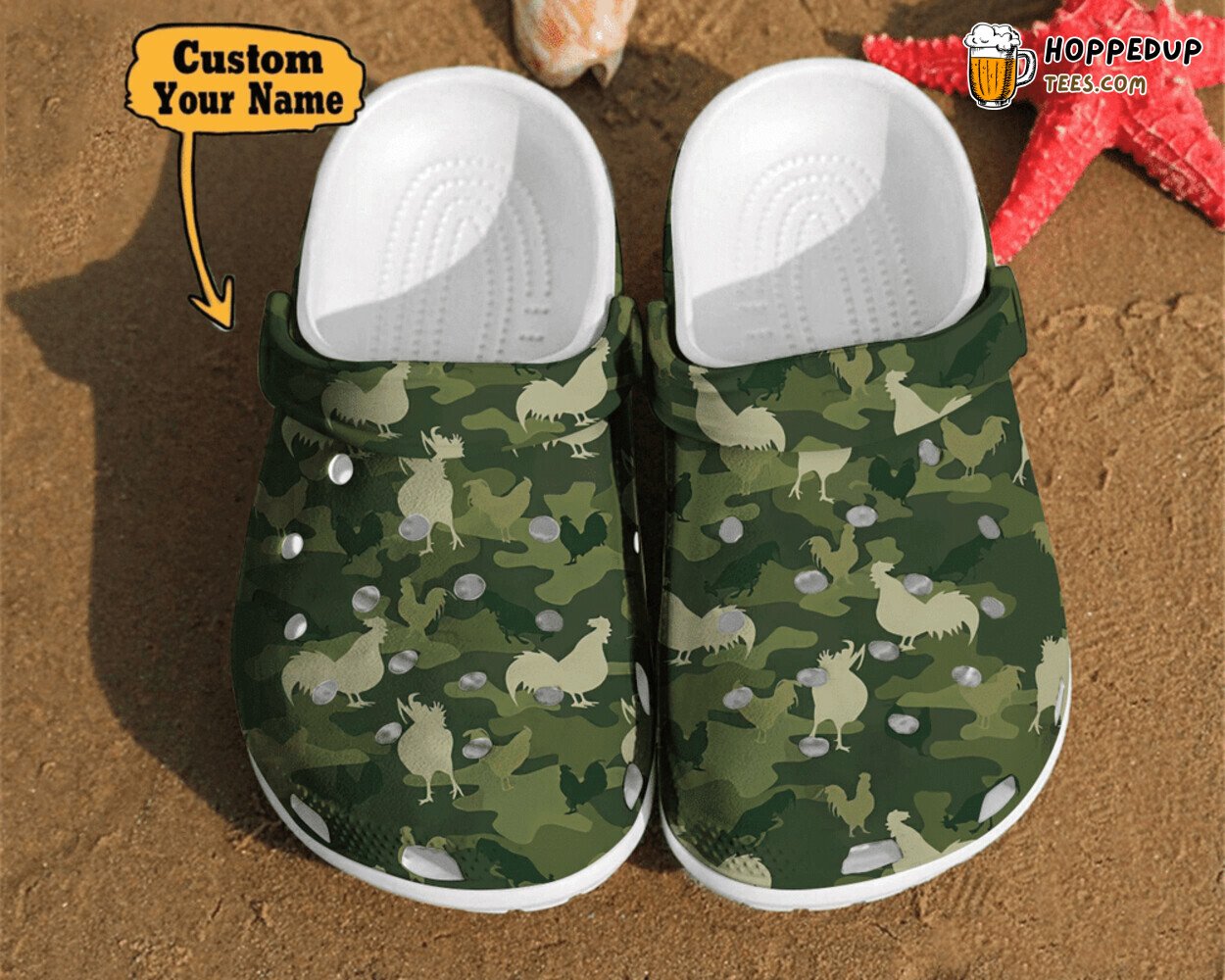 Personalized Animals Camo Chicken Funny Lover Farm Clog Shoes