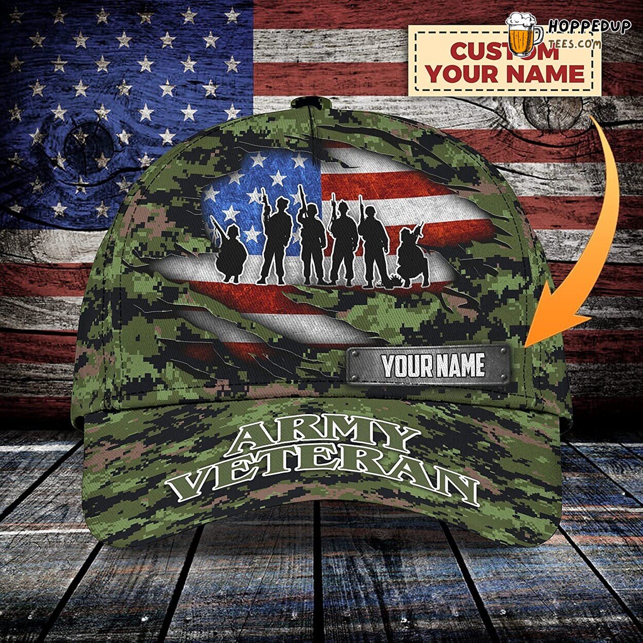 Personalized Army Veteran 3D Cap Unique Gift Design