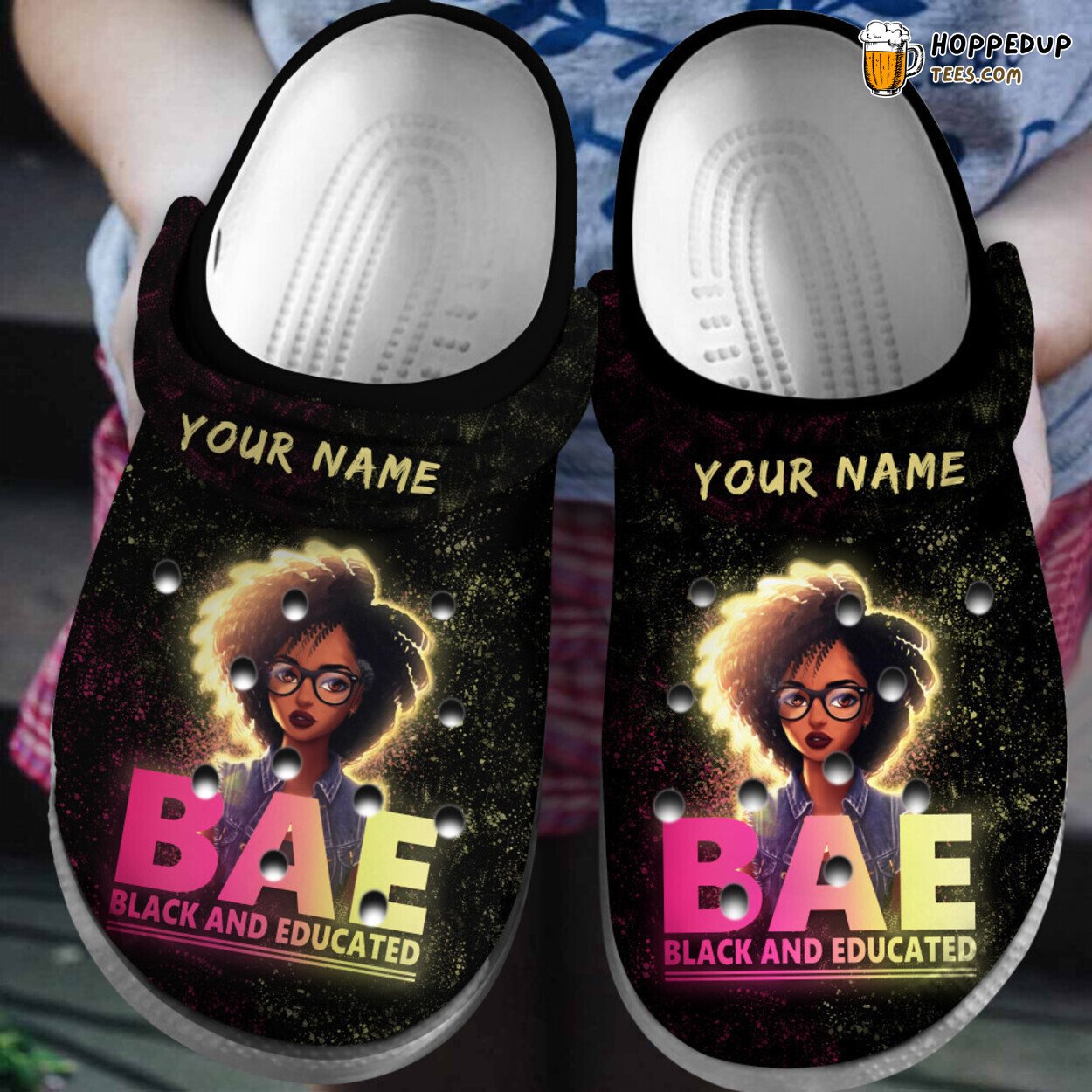 Personalized Bae Black Educate Classic Comfortable Clogs Inspirational Shoes