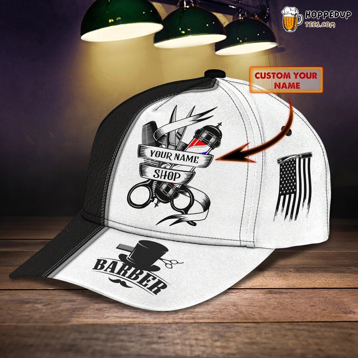 Personalized Barber Cap Christmas Barber Man Full Print Gift Classic Hat