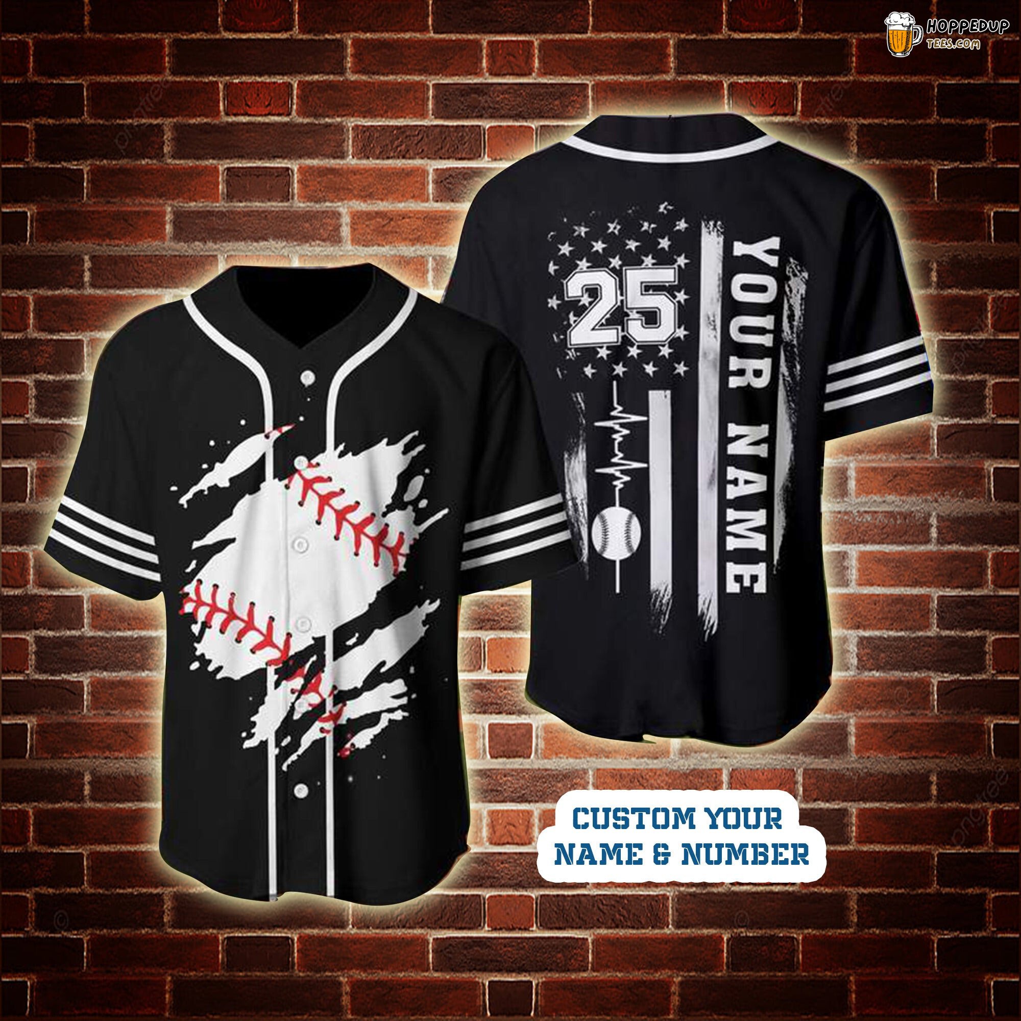 Personalized Baseball American Flag For Baseball Lover Baseball Tee Jersey Shirt Printed 3D