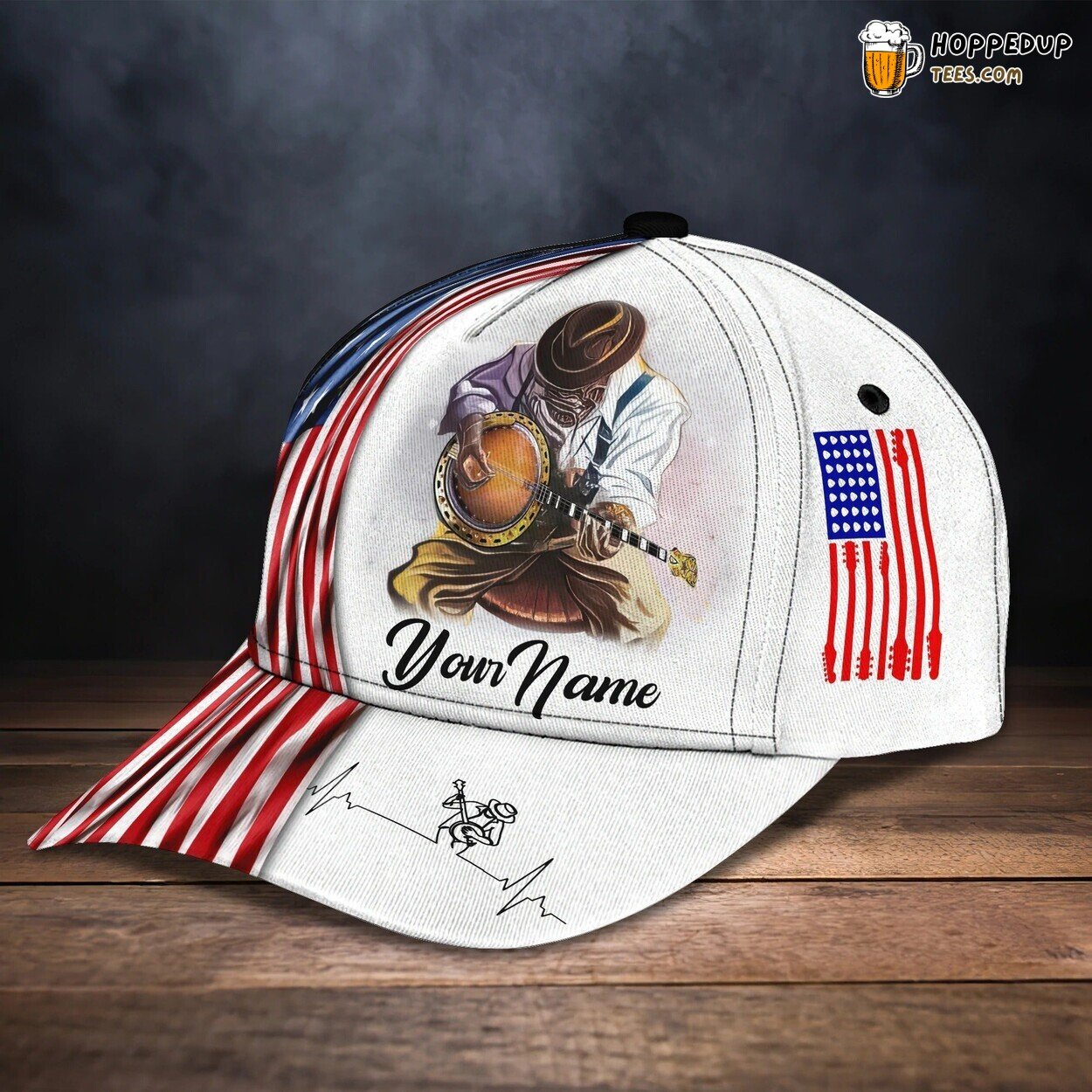 Personalized Baseball Cap Playing Guitar Husband Guitarist 3D Print Hat