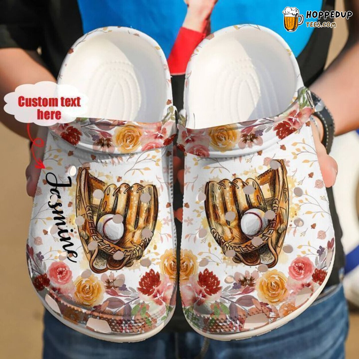 Personalized Baseball Floral Classic Comfortable Clogs Shoes Unique