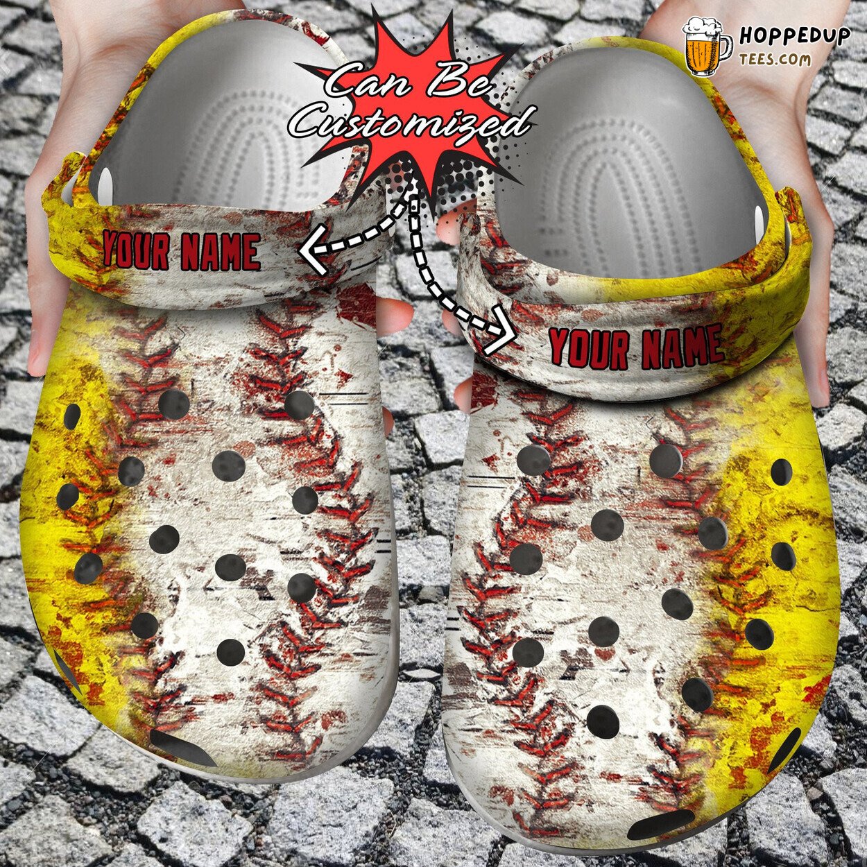 Personalized Baseball Softball Pattern Custom Comfortable Unique Clogs