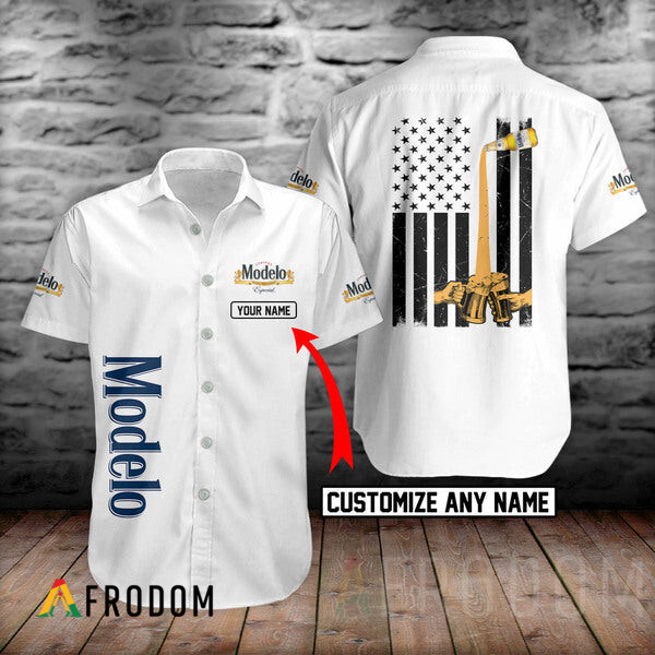 Personalized Basic Modelo Print Button Shirt HU