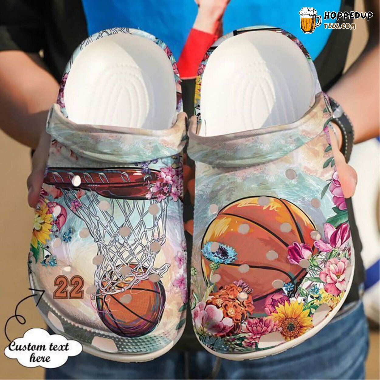 Personalized Basketball Floral Classic Comfortable Clogs Shoes Unique