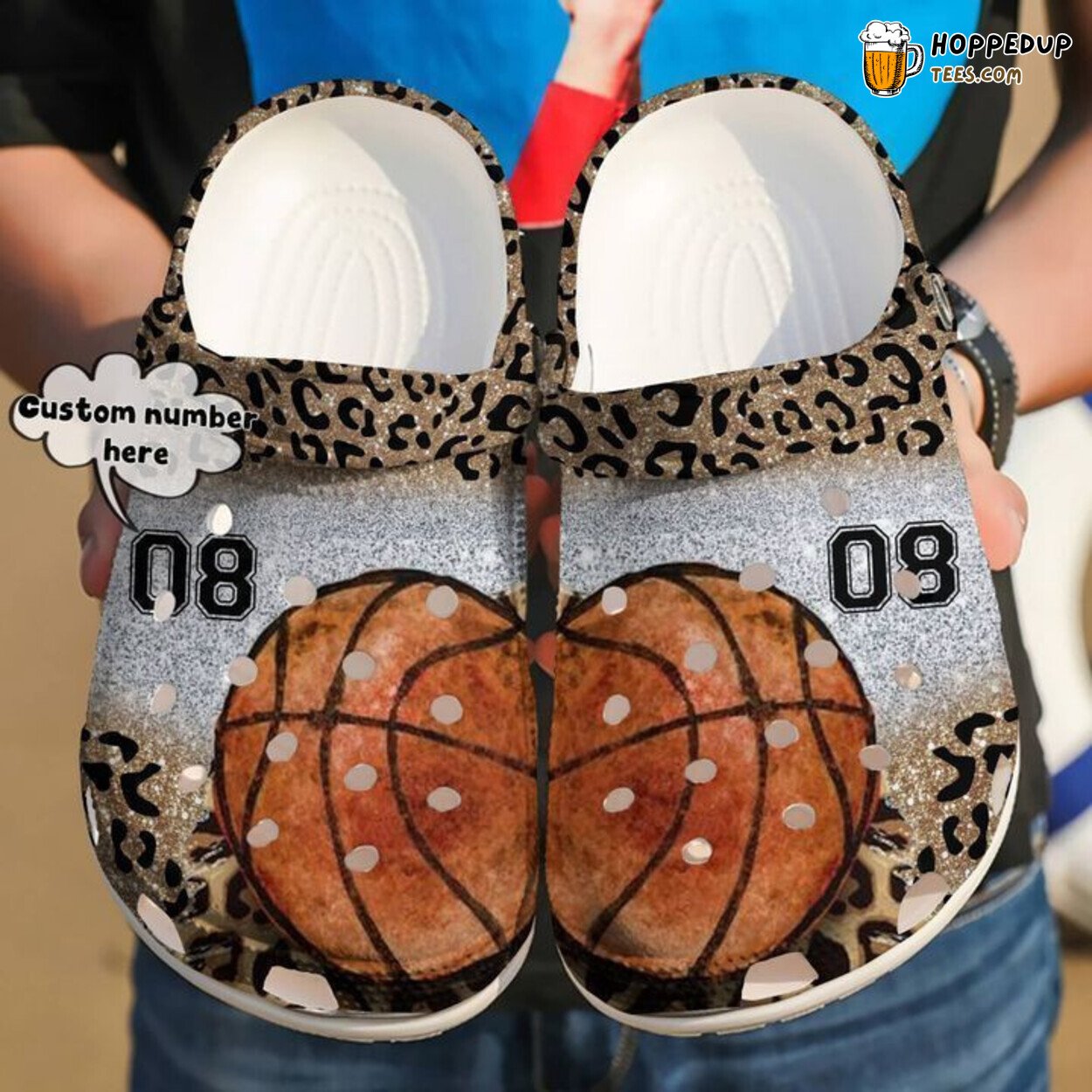 Personalized Basketball Leopard Pattern Classic Comfort Clogs Shoes