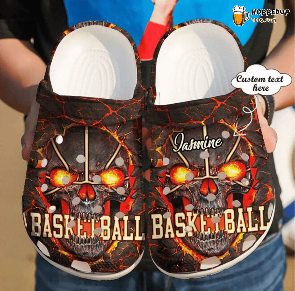 Personalized Basketball Skull Theme Stylish Clog Shoes Unique
