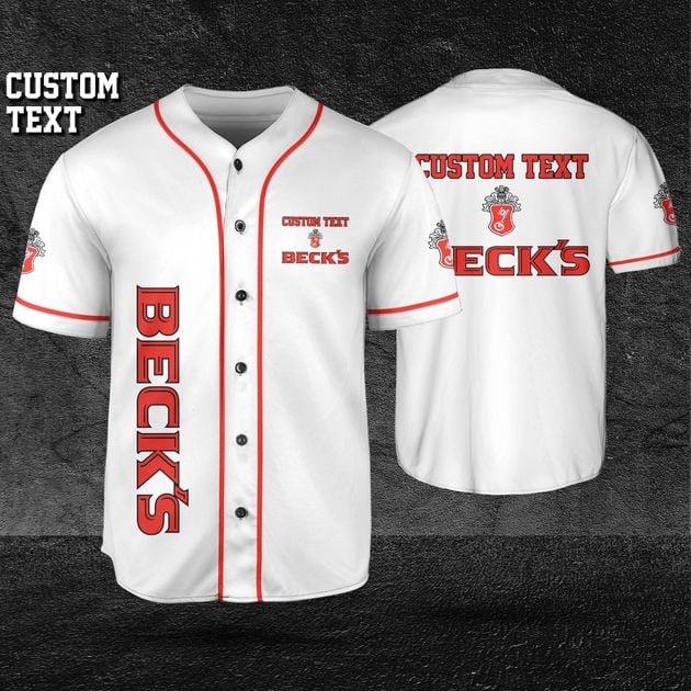 Personalized Becks Beer White Jersey for Beer Lovers HU