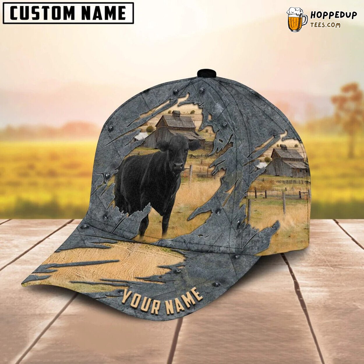 Personalized Black Angus Cap Men Women Baseball Design Farmer Cow Hat Wear