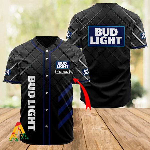 Personalized Black Bud Light Baseball Jersey HU