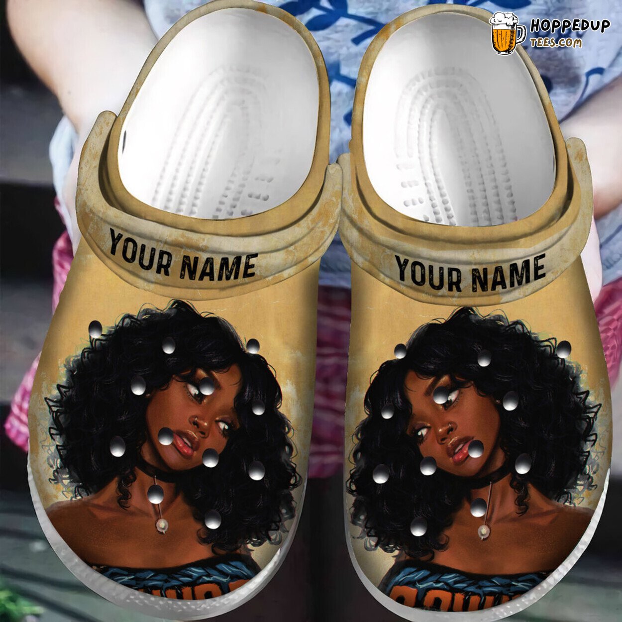 Personalized Black Girl Art African American Theme Classic Clogs