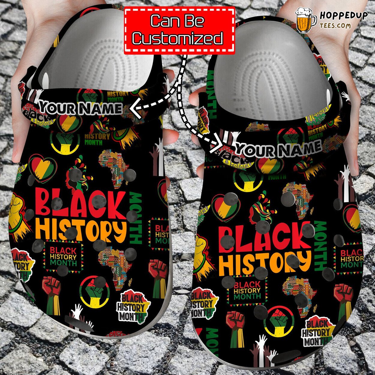 Personalized Black History Month African American Classic Clogs Design