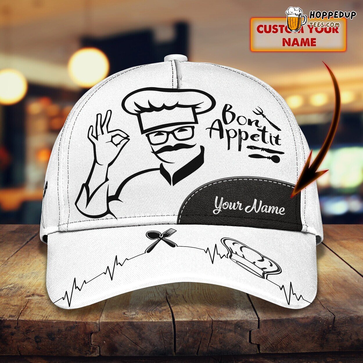 Personalized Bon Appetit Chef Theme Classic Cap 3D Unique Culinary Design