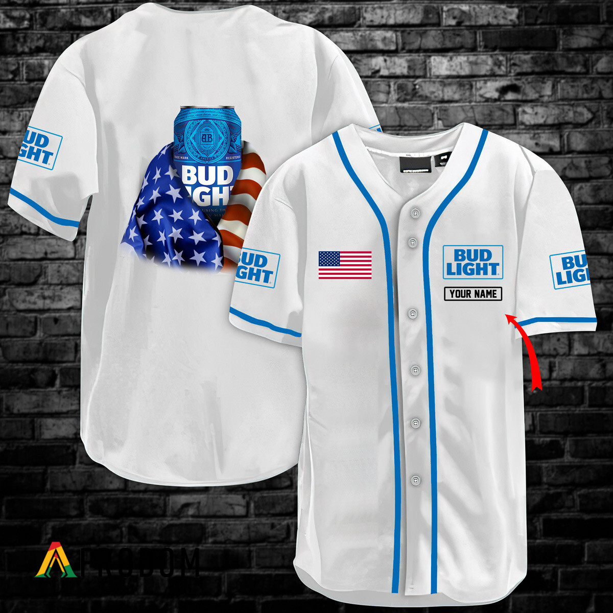 Personalized BudLight UsaFlag Jersey Shirt HU