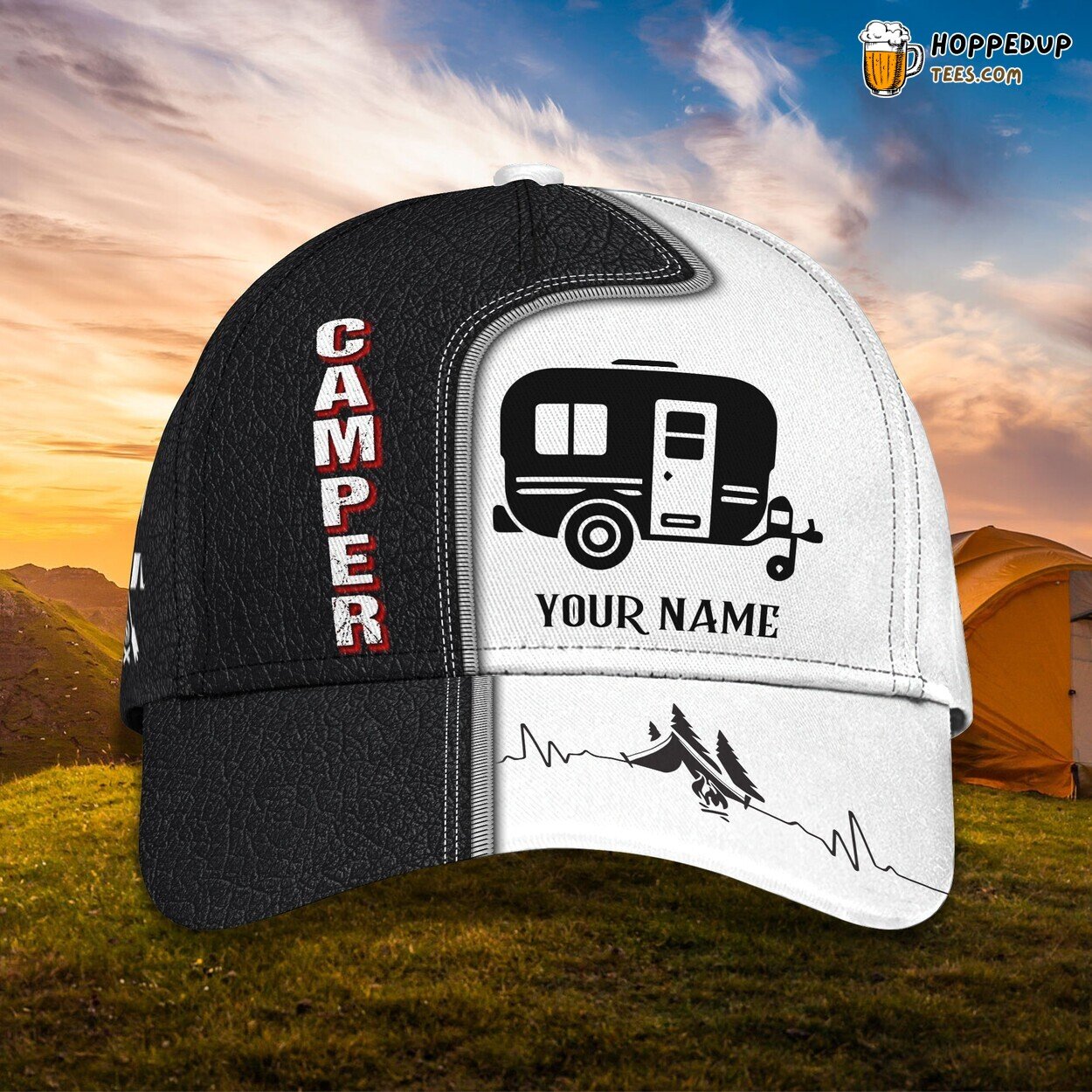 Personalized Camper Baseball Cap Camping Design Unique Hat