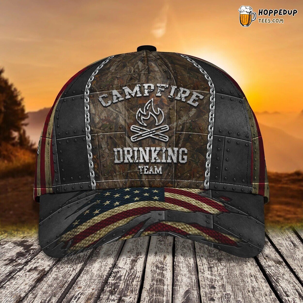 Personalized Campfire Baseball Cap Camping Travel Summer Design Hat