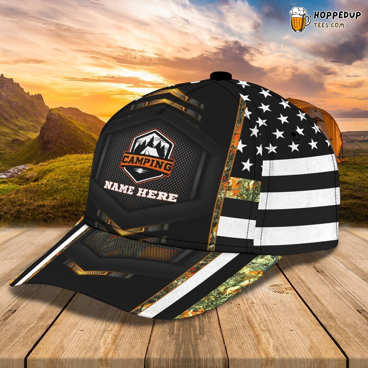Personalized Camping Baseball Cap Classic Camp Design Hat