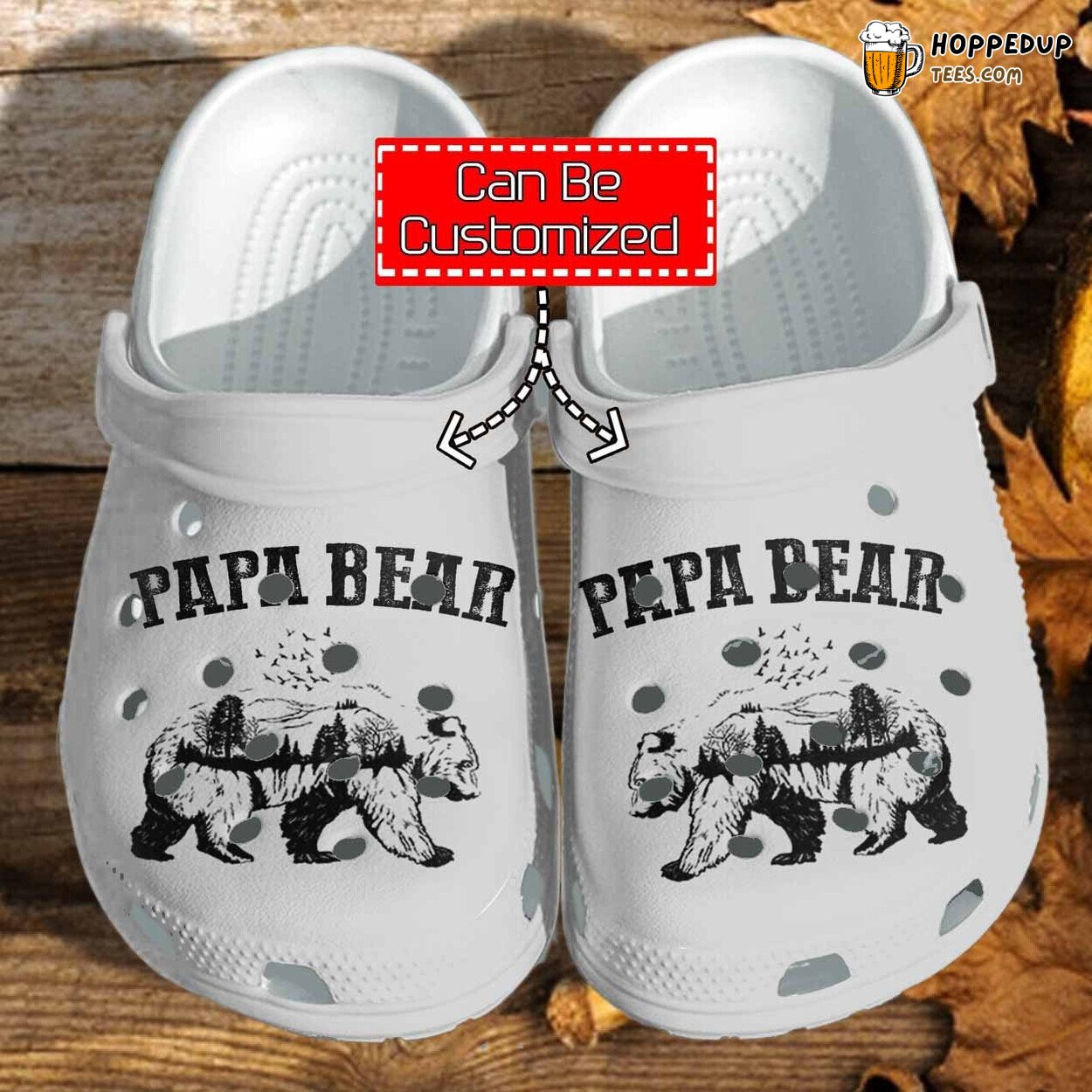 Personalized Camping Papa Bear Father Day Gift Comfortable Clogs Shoes