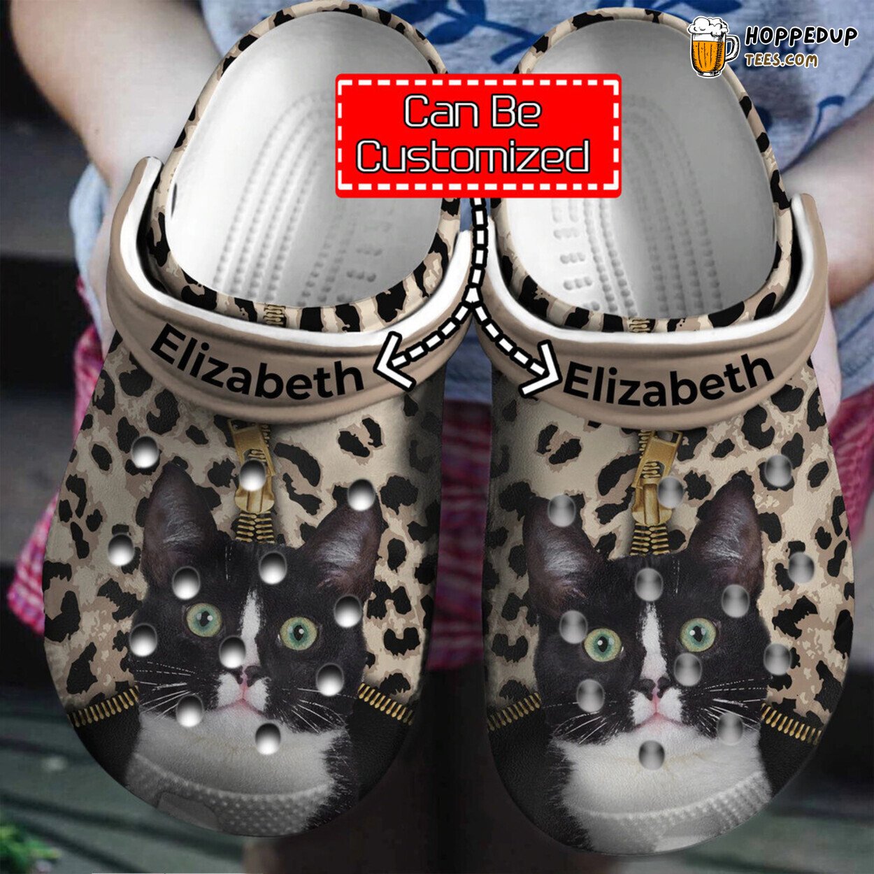 Personalized Cat Leopard Pattern Animal Inspired Clog Footwear Design