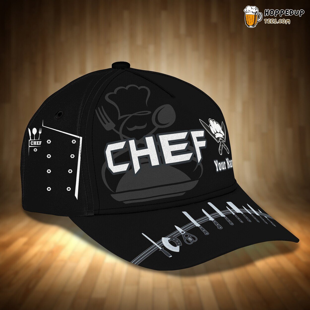 Personalized Chef Black Baseball Cap Master Chef Unique Design Hat