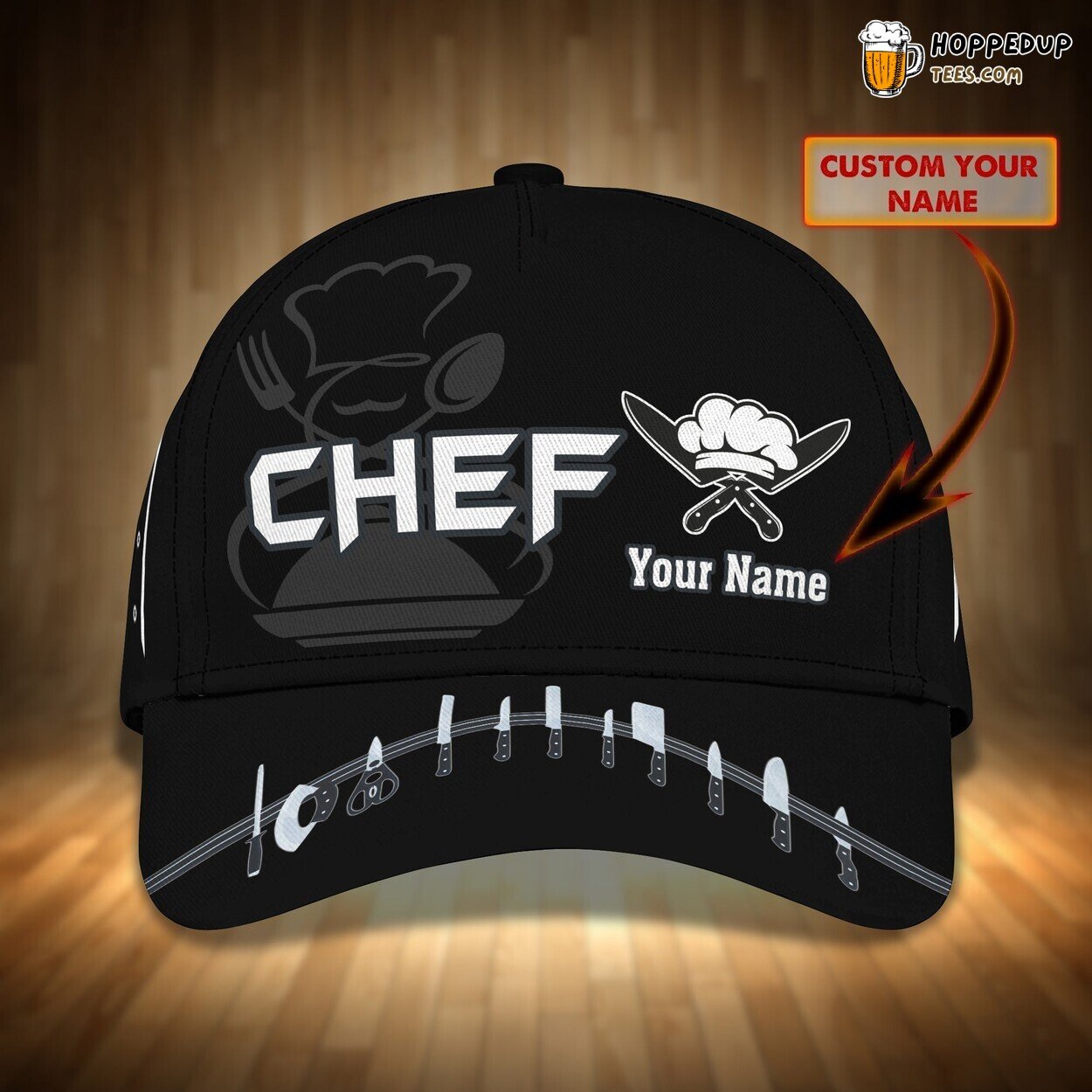 Personalized Chef Black Baseball Cap Master Chef Unique Design Hat