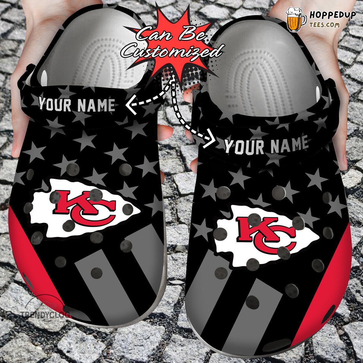 Personalized Chiefs Football Flag Themed Comfortable Clogs