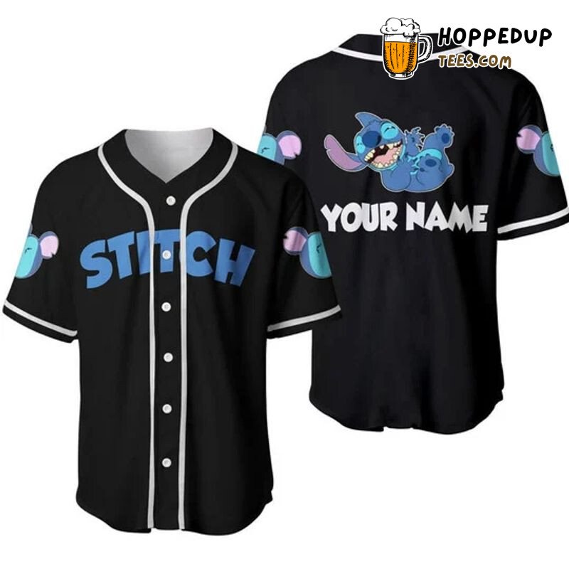 Personalized Chilling Stitch All Over Print Baseball Jersey Black Unisex Jersey Shirt