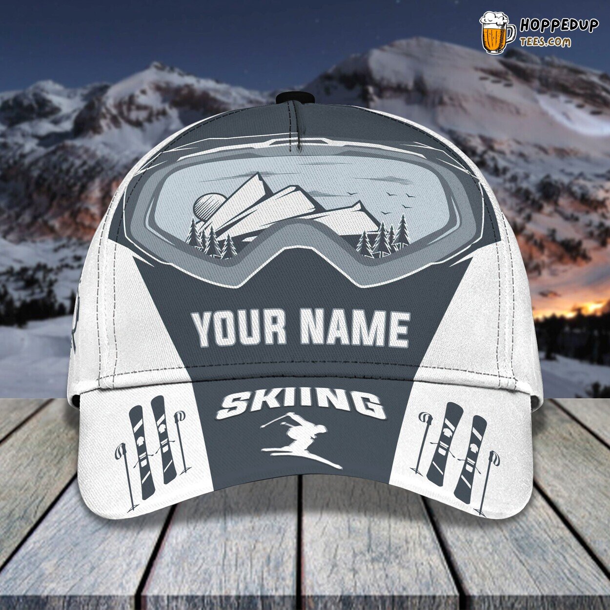 Personalized Classic 3D Skiing Cap Name Unique Design Variant Elite