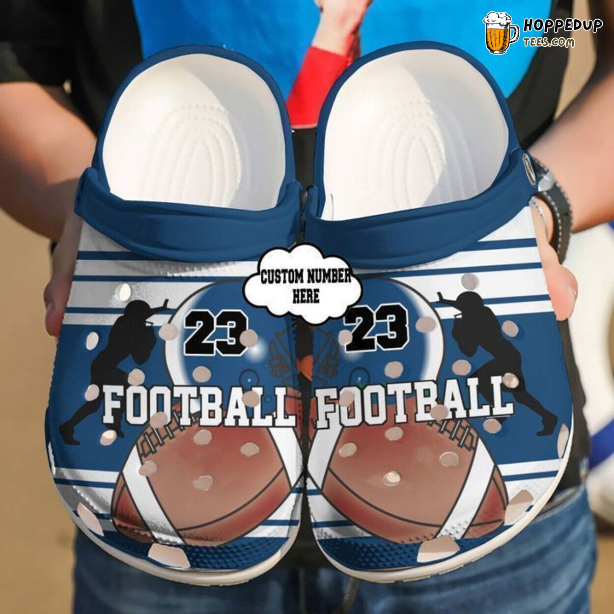 Personalized Classic Football Lover Comfortable Clogs Shoes Design