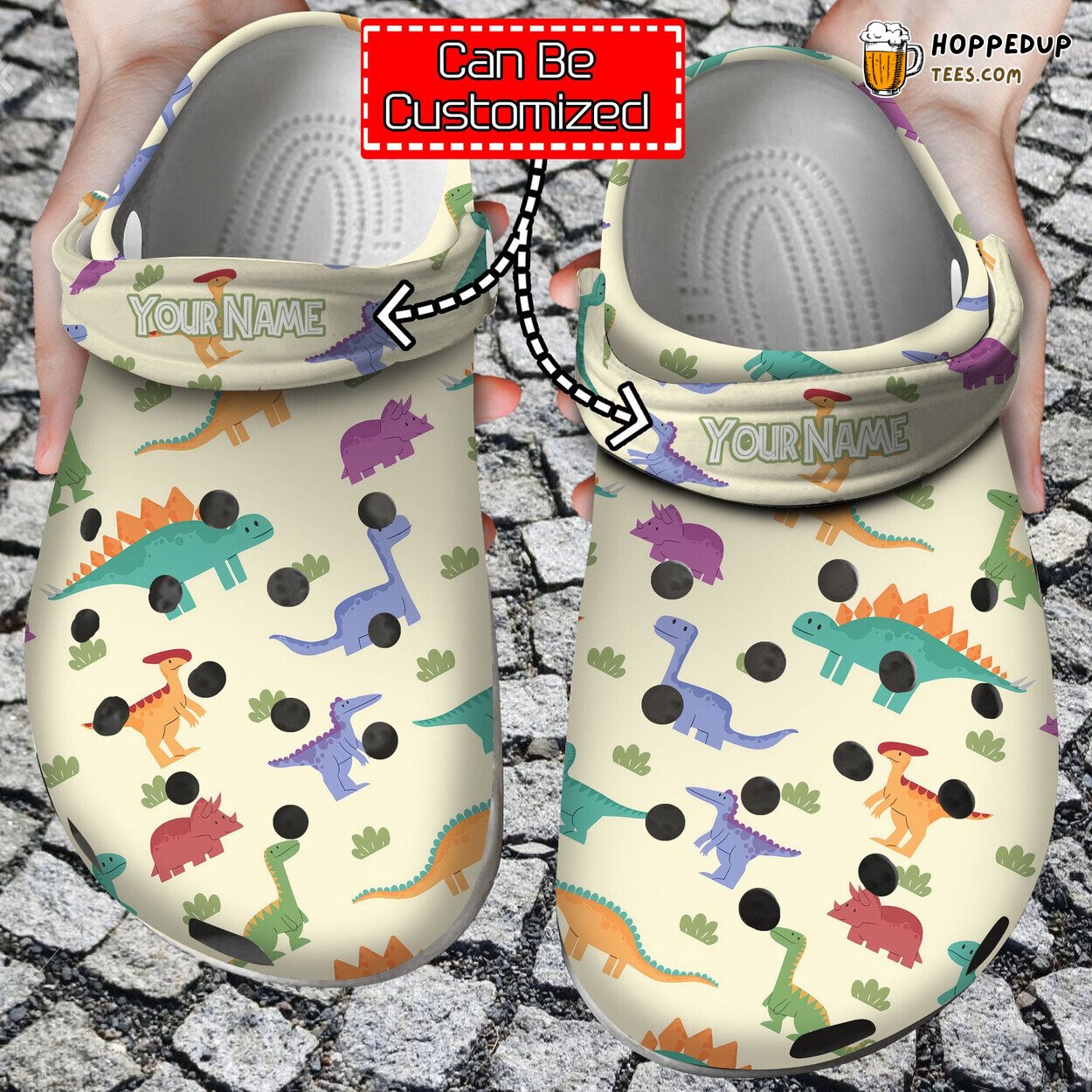 Personalized Colorful Dinosaurs Pattern Vibrant Comfortable Clogs Shoes