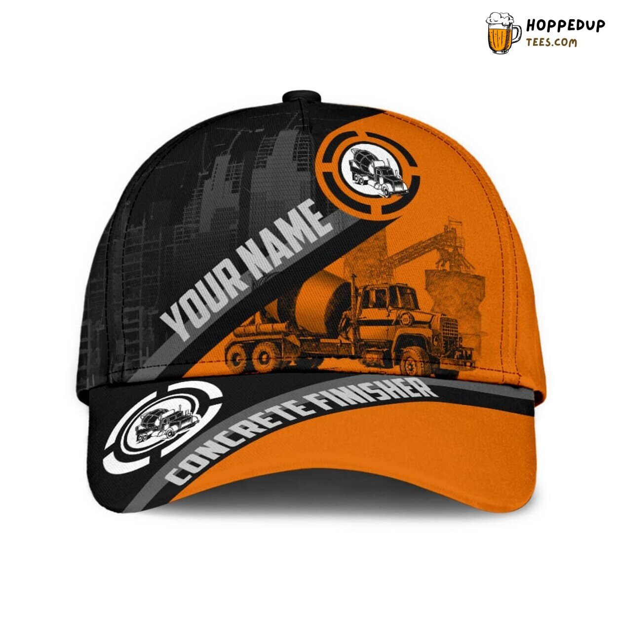 Personalized Concrete Finisher Cap Orange Mixer Design Concreter Man Baseball Personalized Concrete Finisher Cap Orange Mixer Design Concreter Man Baseball