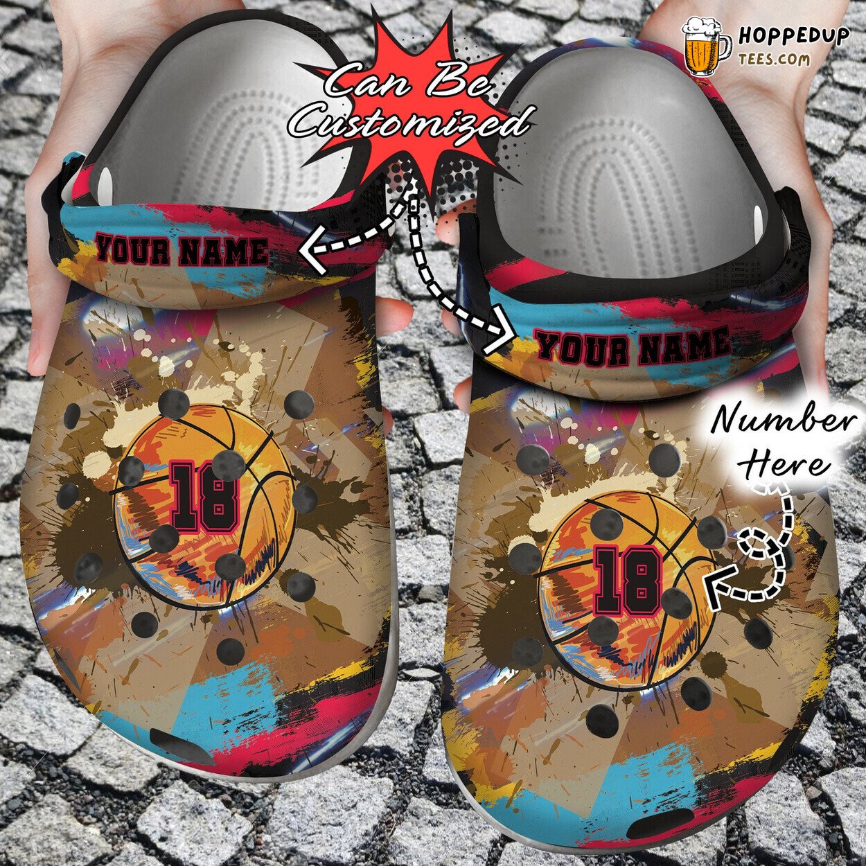 Personalized Cool Blood Basketball Colors Theme Sport Clogs Footwear