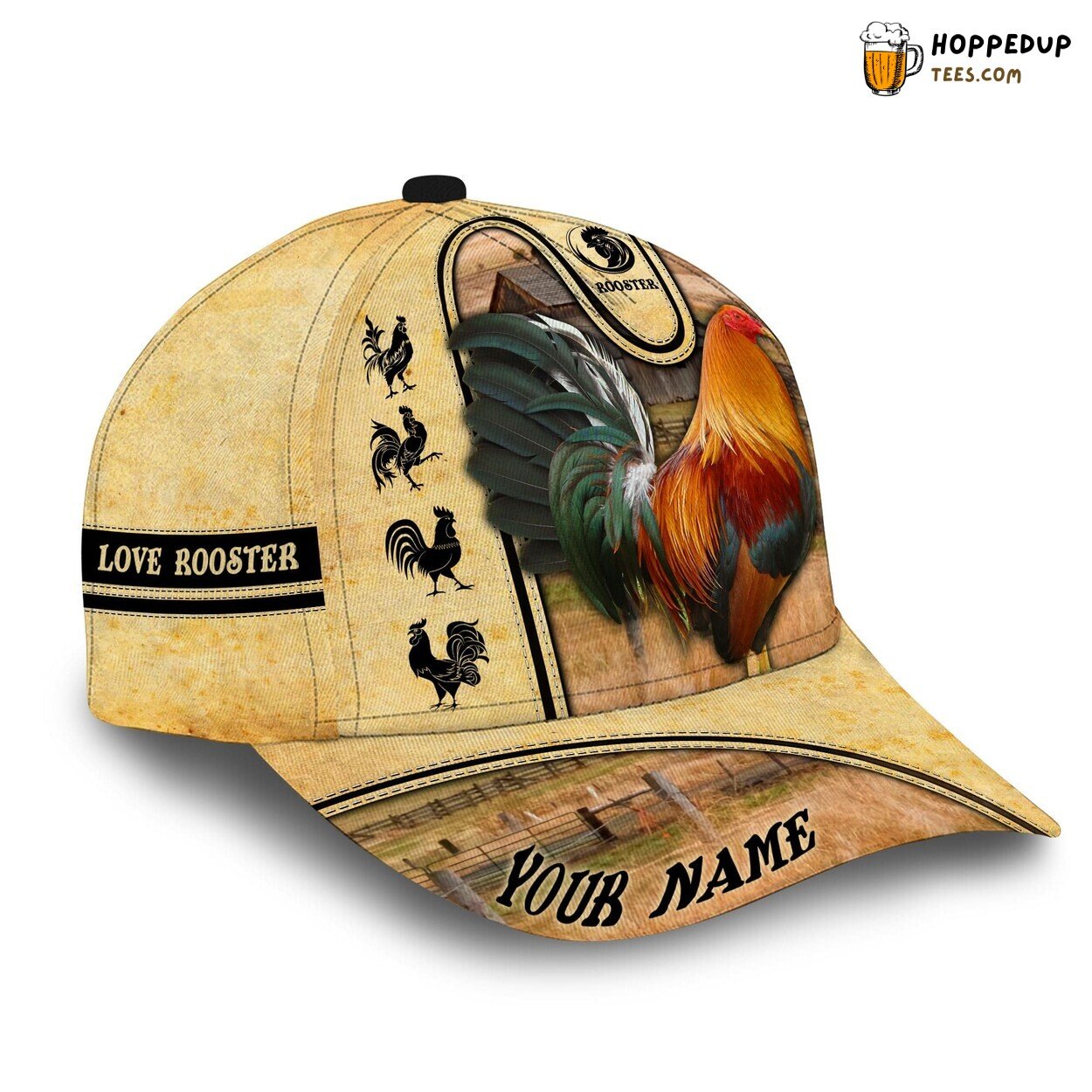 Personalized Coolest Love Rooster 3D Cap Chicken Lover Gift Hat