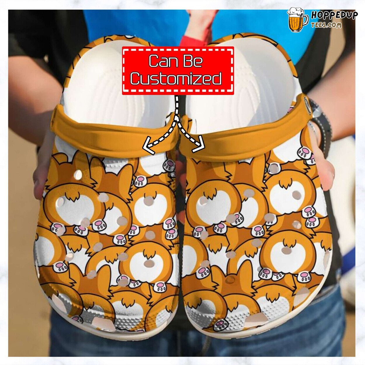 Personalized Corgi Butts Theme Comfortable Clogs Canine Lover Shoes