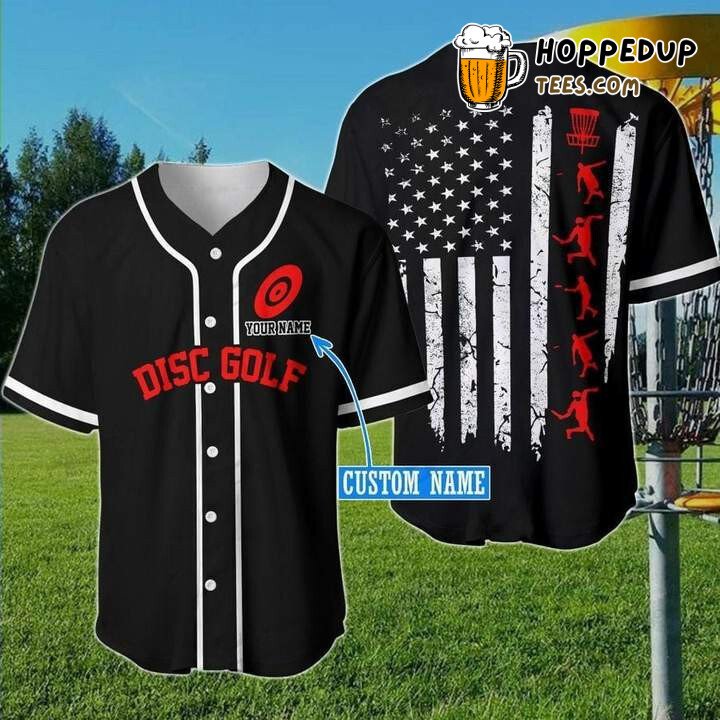 Personalized Custom Disc Golf Line Flag Baseball Tee Jersey Shirts 3D