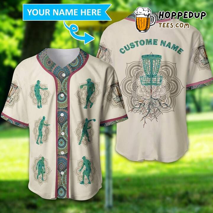 Personalized Custom Disc Golf Mandala Baseball Tee Jersey Shirts 3D