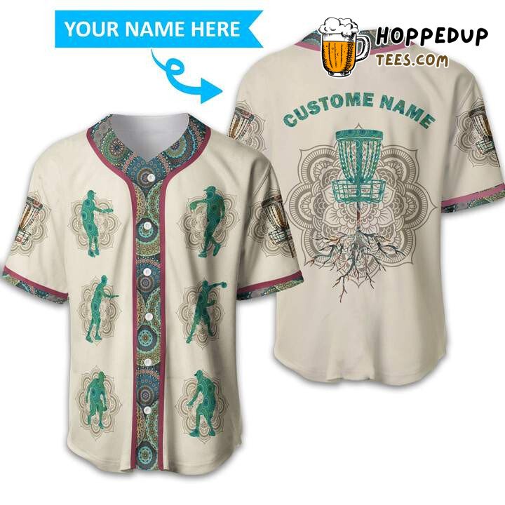 Personalized Custom Disc Golf Mandala Baseball Tee Jersey Shirts 3D
