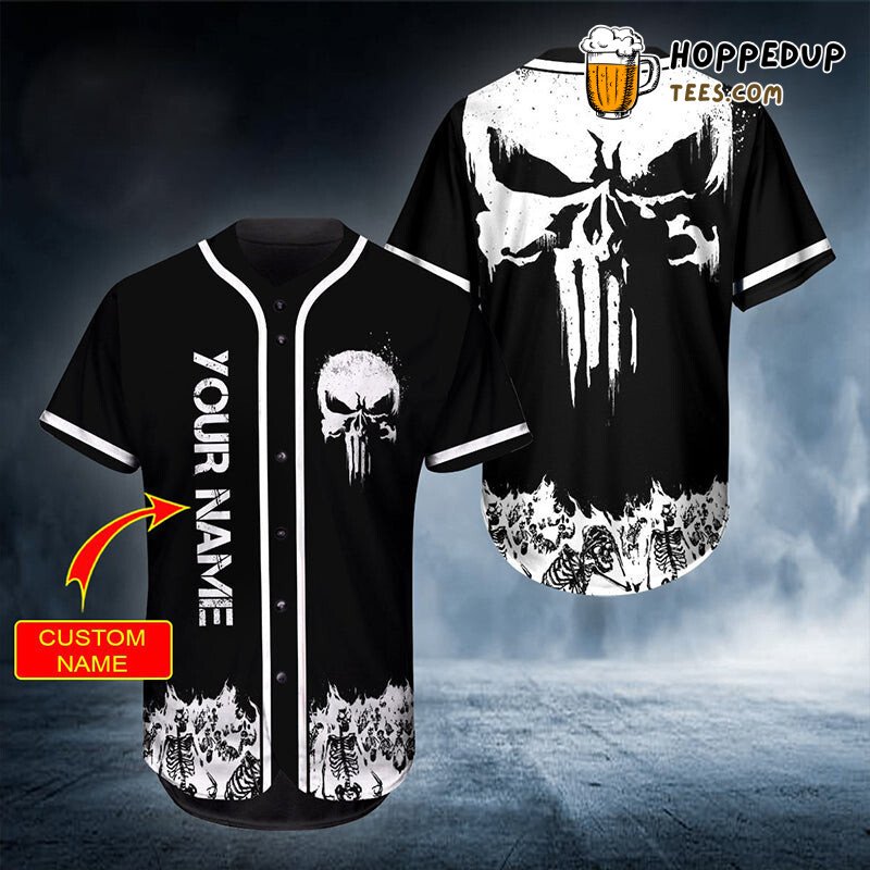 Personalized Custom Ghost Head Baseball Tee Jersey Shirts 3D